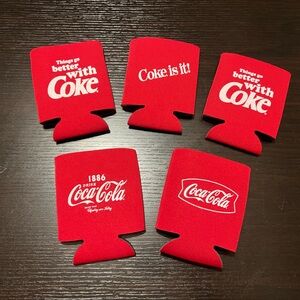 Vintage Enjoy Coca-Cola Foam Can Koozie Lot Of 5